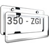 Deselen Gloss Silver License Plate Frame, Metal Thin Stainless Steel