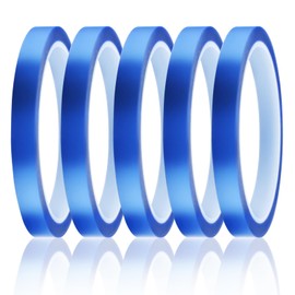 5 Rolls Heat Resistant Tape 10 mm x 33 m Blue Thermal Tape Sublimation Tape Heat Resistant Tape No Residue for Circuit Boards Electronic Prints Heat Transfer DIY Crafts