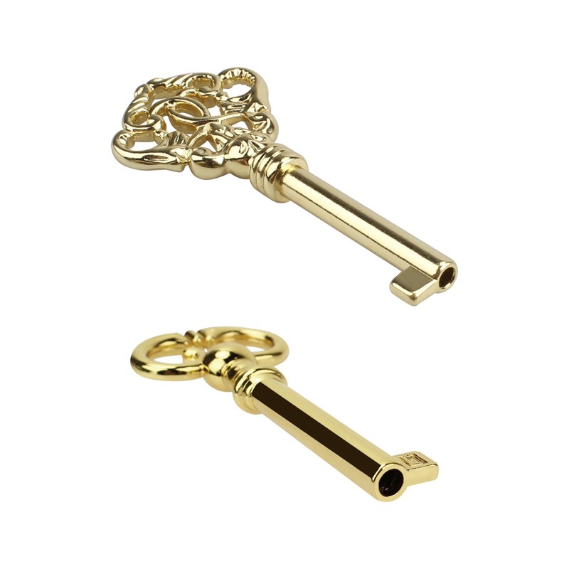 VIDABTE KYF2 KY7-2 Grandfather Clock Door Key,Solid Brass Skeleton Key