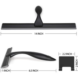 All-Purpose Shower Squeegee for Shower Doors, Bathroom, Window and Car Glass - Black, Stainless Steel (10-Inch,Black)