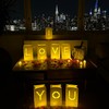 WYMM "I Love You Light Up Letters with LED Lights and Roses. Luminary Paper Bags for Wedding Proposals, Anniversary Decorations and Romantic Celebrations.