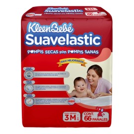 Pañales KleenBebé Suavelastic Etapa 3 Unisex 66 Piezas