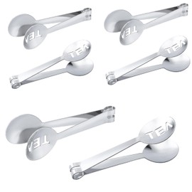 6 Pcs Stainless Steel Tea Holder Tea Bag Tongs,Bread Clip Barbecue Clip Food Clip,Tea Bag Squeezer,Coffee Bag Tong Clamp,for Gripping Loosing Leaf, Ice Cube, Sugar and Lemon Slice