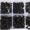 Self Tapping Screws - 400pcs Black M2 / M2.6 Pan