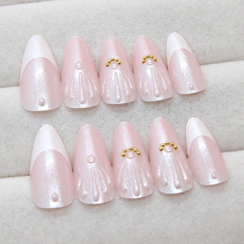 YXRXKJ ネイルチップ ミディアム 24枚入り ネイルチップ ショート 人気 和風 かわいい シンプル