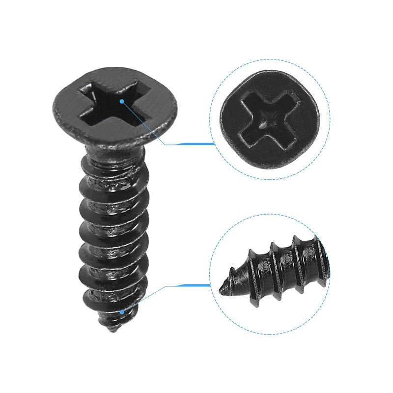 sourcing map M4 x 16mm Wood Screws Phillips Flat Head
