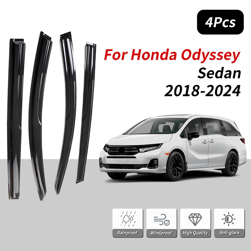 Kyannkara Rain Guards Side Window Visor Vent Outside Mount, 4PCS