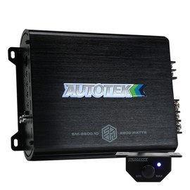 Autotek Street Machine 2600W 2 Channel Car Audio Amplifier with Bass Knob & Equalizer to Optimize Frequencies for Subwoofers and Full-Range Speakers
