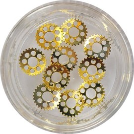 Nail Ssen Nail Art Nail Stone Parts Metal Parts Gear 7mm Gold 10 Pieces / 네일쎈 네일아트 네일스톤파츠 메탈파츠 기어 7mm 골드 10알
