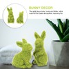 DEARMAMY 2Pcs Easter Faux Moss Bunnies: Furry Grass Flocked Rabbit