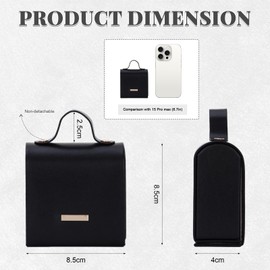 EVEOUT Small Travel Jewelry Box Portable PU Leather Jewelry Organizer with Handle for Earrings, Rings, Necklaces