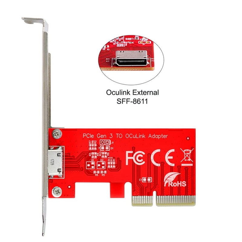 NFHK PCI-E 3.0 Express 4.0 x4 to Oculink External SFF-8612