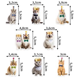 ParPix 100 Stück Katzen Deko Geburtstag Streudeko, Groß 5,3cm Katzen Geburtstag Deko Konfetti, Geburtstagsdeko Katze Confetti, Katzen Kindergeburtstag Streudeko, Haustier Katzen Party Konfetti
