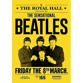Beatles Poster #1 VINTAGE RARE BAND ROCK Posters Concert Tour Music - A4 A3 A2 - Quality Prints (A4 Not Framed (210 x 297mm))