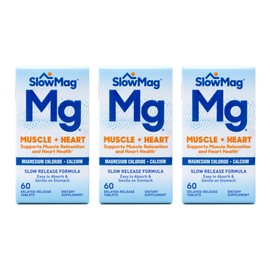 Slow Mag Magnesium Chloride and Calcium, 60 Tablets each (Value Pack of 3)