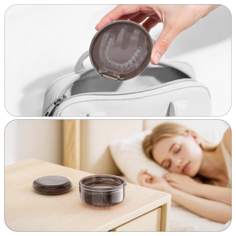 2-in-1 Retainer Case & Denture Cup for Soaking Dentures –
