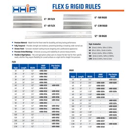 HHIP 4906-0163 3R Flex Rule, Graduations 1/32, 1/64, 10ths & 50ths, 12" Length X 1/2" Width