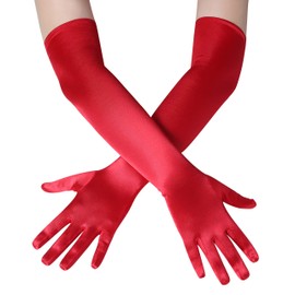 BABEYOND Long Opera Party 20s Satin Gloves Stretchy Adult Size Elbow Length