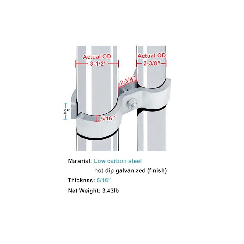 eoere 2 Sets Heavy Horse Saddle Panel Clamp for OD