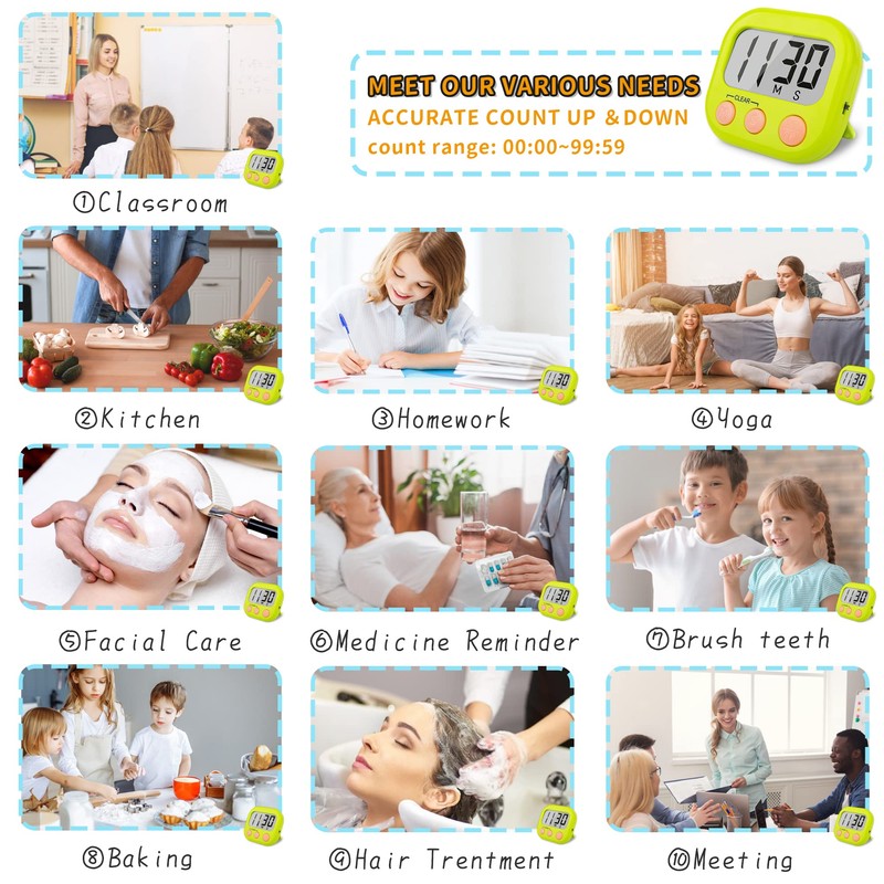 Classroom Timers for Teachers Kids Large Magnetic Digital Timer 12