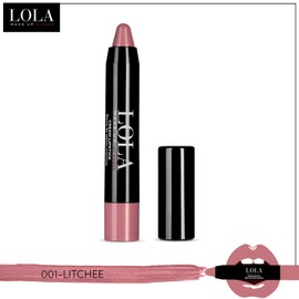 Lola Make Up by Perse Cream Lipstick Ultra Hydrating Lightweight and Soft Chubby Lip Balm Stick, Long-Lasting and Moisturising, Vegan and Cruelty-Free Makeup for Women, Litchee 01