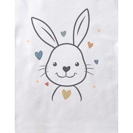 miKalino Baby Bodysuit for Easter Bunny with Colourful Hearts Long Sleeve Romper Easter Gifts Easter Baby Clothing for Boys and Girls Easter Gift Idea, White