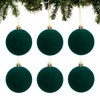 6pcs Velvet Christmas Balls 2.36 Inches Flocked Christmas Hanging Ornaments