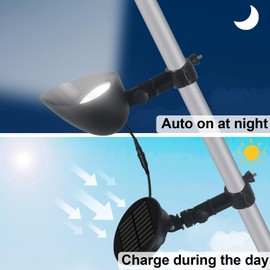 Gakigond Solar Flag Pole Light，Light Up American Flag Outdoor with Solar Powered Flagpole Light from Dusk to Dawn for 12+ Hours, IP65 Waterproof American Flags Decor, Black