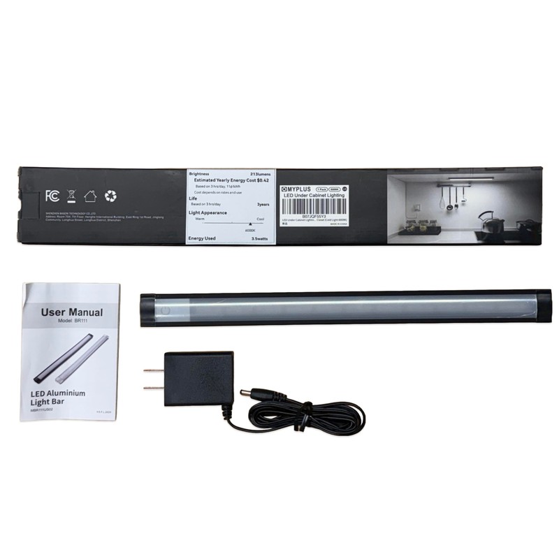 MYPLUS Under Cabinet Lights, 12" Touch Activated and Dimmable Aluminum