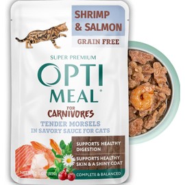 OPtimeal® Grain Free Tender Morsels with Real Shrimp & Salmon in Savory Sauce Adult Cat Food