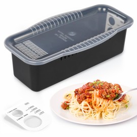 MUXIUNT Microwave Pasta Spaghetti Cooker Pot with Strainer Lid,Pasta Cooker in Microwave with Water Level and Spaghetti Portion Measuring Device,Dormitory Office Apartment Kitchen Essentials