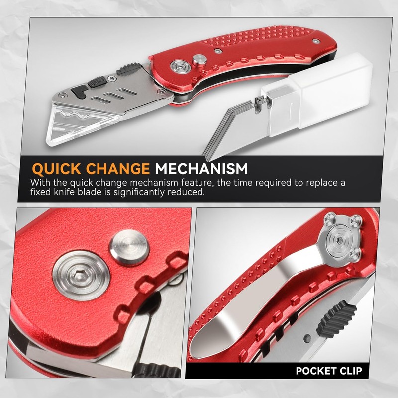 Universial Utility Knife with 10 Quick Change Replacement Blades Cutting,