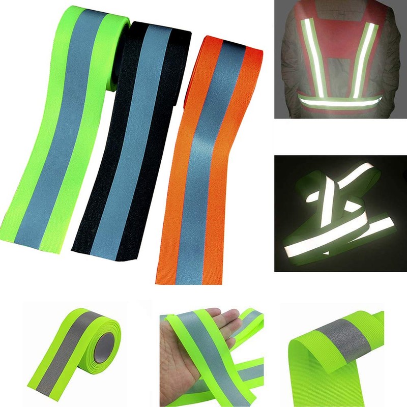 JINBING Sew On Silver Reflective Tape for Clothing Safety Fabric
