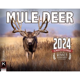 2024 Monster Mule Deer Wall Calendar 16-Month X-Large Size 14x22, Best Mule Deer Big Buck Calendar by The KING Company-Monster Calendars