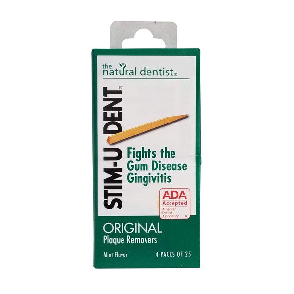 Natural Dentist Stim-u-dent Original Plaque Removers Mint - 100 Toothpicks - Case Of 24