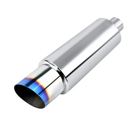 EVIL ENERGY Exhaust Muffler,Stainless Steel Exhaust Tip,Universal 14.6" Length (Burnt,2.25" Inlet 3" Outlet)