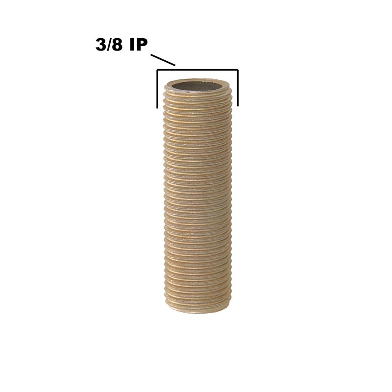 B&P Lamp® 3/8 IP Threaded Steel Lamp Pipe Nipple, 3