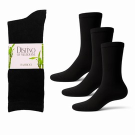 Mens Bamboo Dress Socks - Men's Bamboo Fibre Black Business Socks - 3 Pack Deal