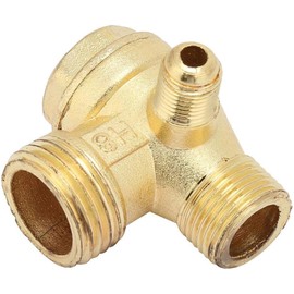 3-Port Brass Air Compressor Check Valve - Heavy-Duty Pneumatic Replacement Part with Leak-Proof Design for Central Pneumatic Compressors, Industrial Repair