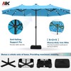 ABCCANOPY 15FT LED Double Sided Pool Umbrella with Base, Outdoor