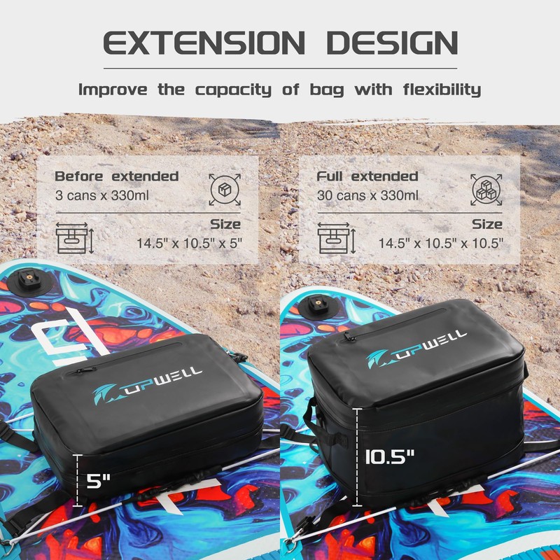 UPWELL Paddleboard Accessories SUP Cooler Deck Bag, PVC Paddle Board