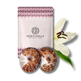 MOM'S SHELLS Essentiel - Nursing Mussels Mother of Pearl - Relief from Cracks & Irritation - Protection Kit with Cleaning Cloth + Bag (M - 5.5/6 cm)