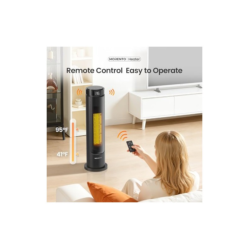 MORENTO Space Heater for Indoor Use, 1500W Ceramic Fast Heat,