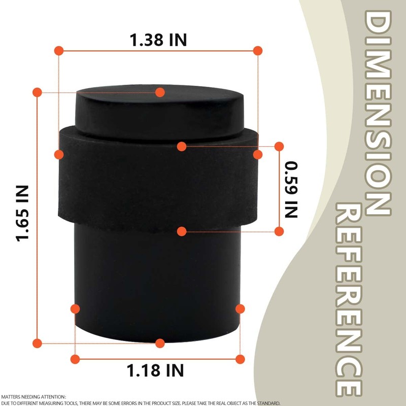 SANATO Black Cylindrical Floor Mounted Stainless Steel 304 Door Stop