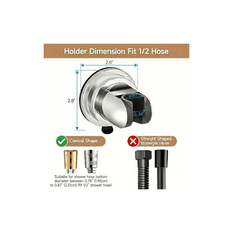 Shower Head Holder, Removable Shower Head Holder Suction for Hanheld