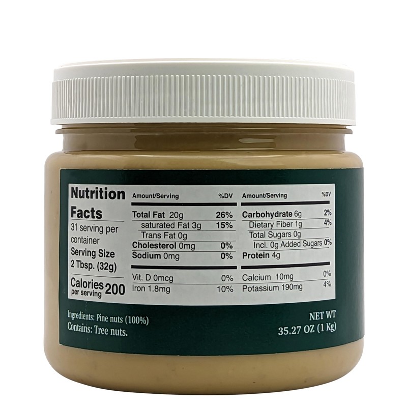 Nutural World - Smooth Pine Nut Butter 35 Oz (1kg)…