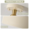 BISAMIYA Modern Semi Flush Mount Ceiling Light Fixture, Brass Accent