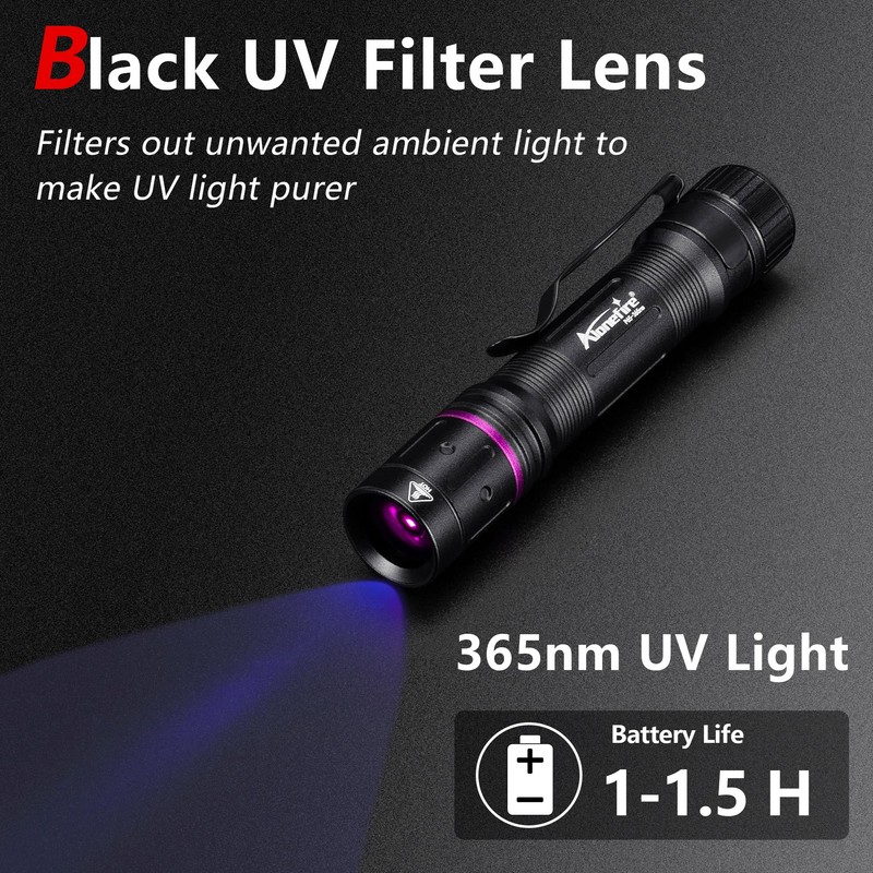 Alonefire P65 365nm Mini UV Flashlight