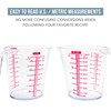 Chef Pomodoro 3-Piece Measuring Cups, Multiple Measurement Scales - Includes