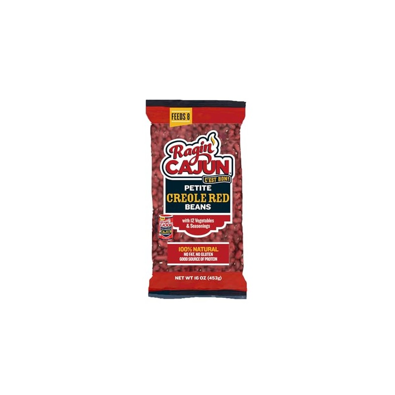 Seasoned Petite Red Beans 16 oz Ragin Cajun (Pack of